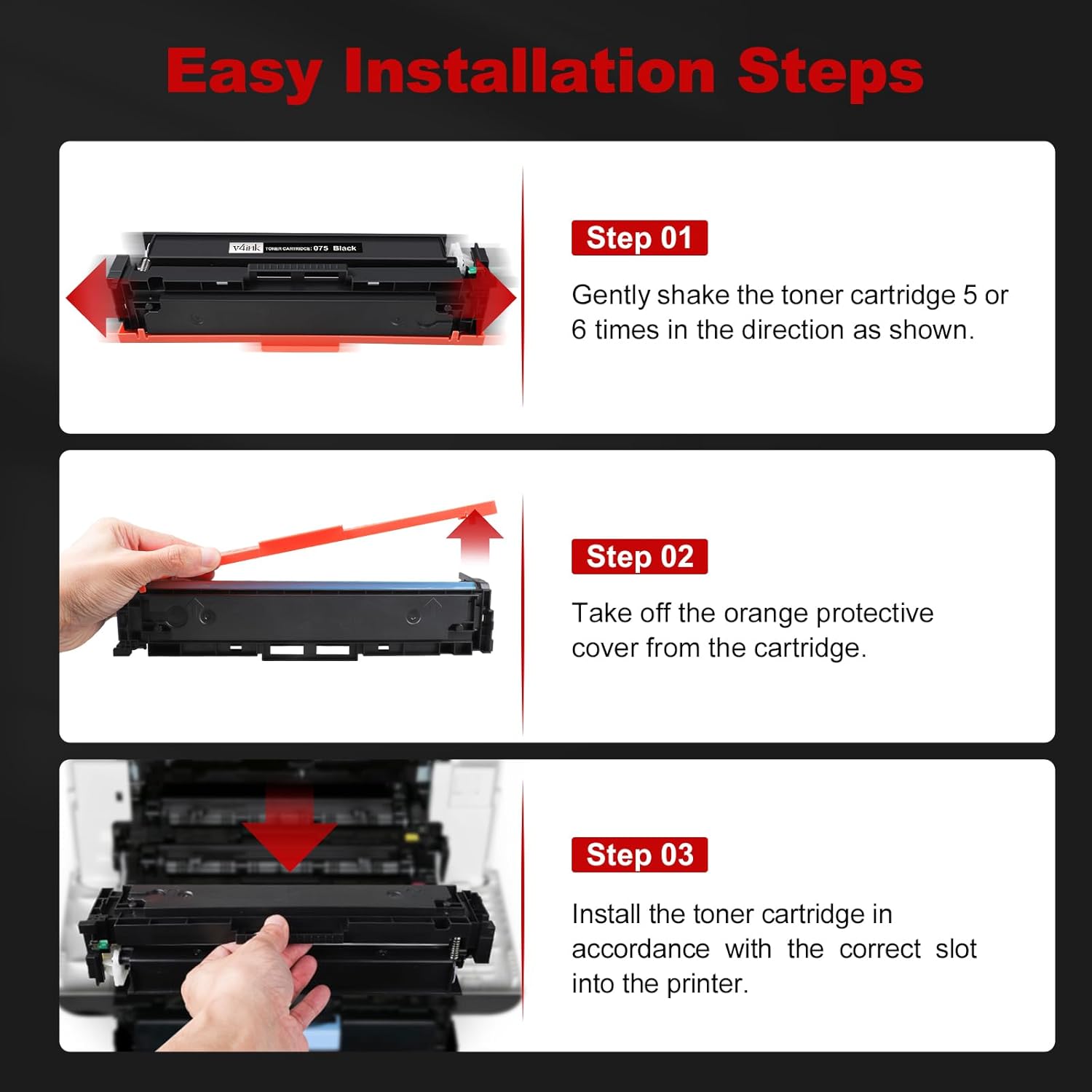 075 Black Toner Cartridge Compatible Replacement for Canon Cartridge 075 Black for use with Color imageCLASS LBP640 LBP640C LBP646Cdw LBP647Cdw MF660 MF660C MF662Cdw MF663Cdw MF665Cdw Series Printer