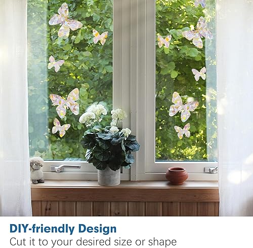 Miniatura 5 de Niviy Película de privacidad para ventana de arco iris, vinilo decorativo 3D, no adhesivo, extraíble, para sala de estar, cocina, oficina, 11.8 x