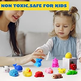 JOYIN Mochi Squishy Toys Set, Random 25 Pack Mini Squishy Mochi, Party Favors for Kids, Kawaii Stress Relief Toys, Basket Stuffers, Goodie Bags Fillers, Birthday Gifts, Classroom Prizes