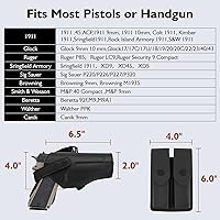 Vista 7 de Funda de hombro general vertical para pistola ajustable de cuero PU para transporte oculto con doble bolsillo para municiones - Compatible