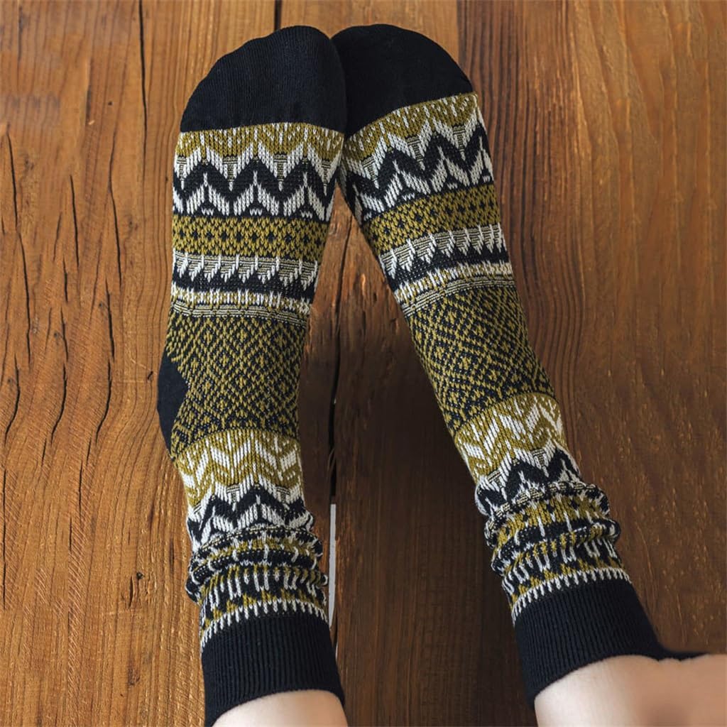 Socks Spring and Autumn Cotton Mid Tube Retro Ethnic Long