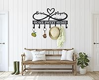 Vista 4 de Personalized Key Holder for Wall, Metal Infinity Heart Key Hooks, Key Hooks for Wall, Coat Rack, Custom Name Key Rack, Key Holder Wall Hanging