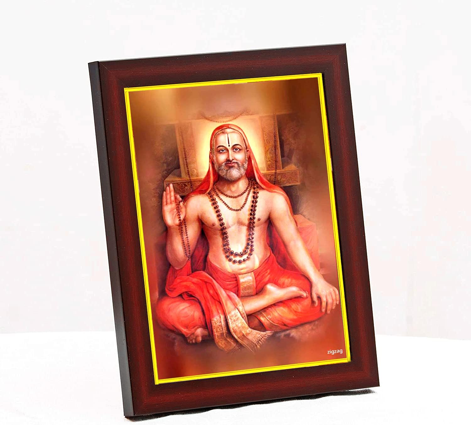 zig zag Raghavendra Swamy Photo Frame For Wall / Table / Pooja Room Size Small ( 6x8 inches, Acrylic Glass)