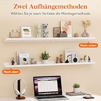 Lifewit Fali Polc Szett - 4 db 61 cm-es Akril U-alakú Lebegő Könyvespolc Gyerekszobába, Nappaliba - Fehér Minimál Dizájn Játékokhoz, Könyvek 6