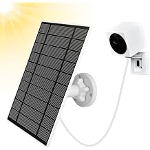 6W 5V Solar Panel for Wyze Cam Outdoor v1/v2 and Battery Cam Pro,Micro USB or USB Type-C Port IP65 Waterproof, 360 Adjustable Mount, 9.8ft Cable