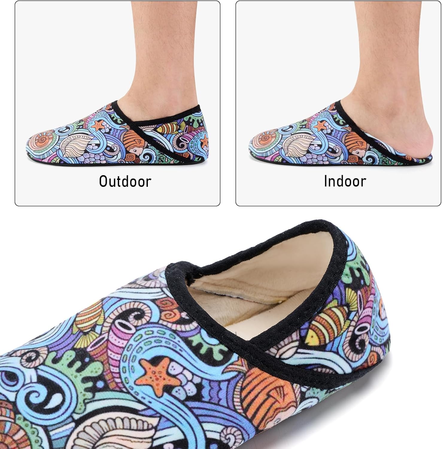 ANLUKE Slipper for Women Men Slipper Socks Fuzzy House Shoes Rubber Sole Slip On Soft-Lightweight Non Slip Indoor/Outdoor - Image 2