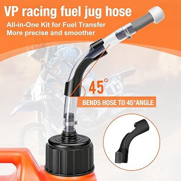 Eapele 2 PCS VP-Racing Fuel Jug Hose with 1 PCS Hose Bender,for 3/5/5.5 Gallon Gas Cans,Vp Fuel Jug, Gas Can Spout Replacement - No Spill, Precise Pour