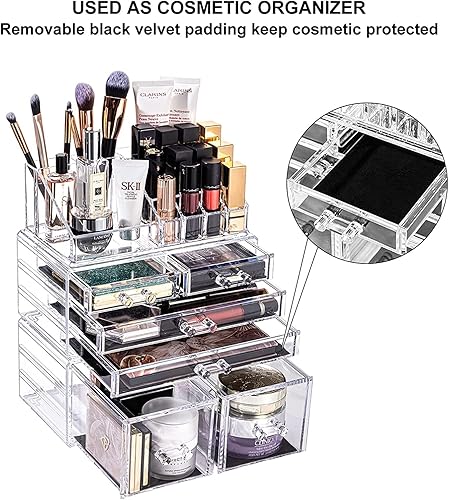 Miniatura 4 de Organizador de maquillaje, caja de presentación de joyería con cajones de acrílico