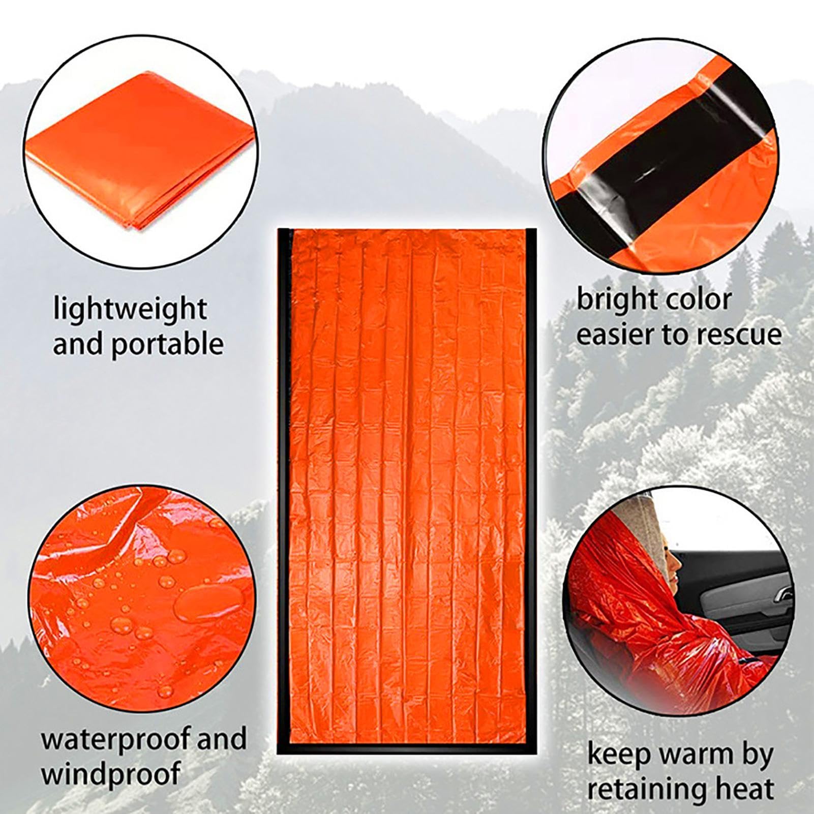 Sacco A Pelo Di Emergenza – Bivy Termico Leggero Per Sopravvivenza Outdoor – 1 Persona