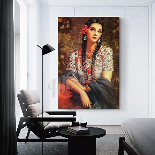 Miniatura 3 de MOJDI Póster de pintura artística de niña mexicana, póster vintage de arte mexicano, pósteres e impresiones de pintura en lienzo, cuadros artísticos