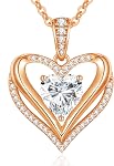 CDE 18K Gold Plated Moissanite Infinity Necklace Engraved I LOVE YOU | S925 Silver Heart 1-3CT Moissanite Pendant,Non Tarnish,Hypoallergenic,Anniversary Birthday Gifts for Women Wife Girlfriend