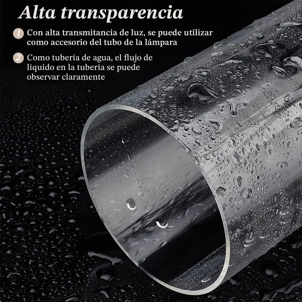 OLYCRAFT Tubo redondo de acrílico transparente 305 x 90 mm manualidades lámparas acuario