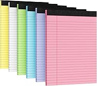 Vista 10 de Paquete de 2 blocs legales de 8.5 x 11 pulgadas, 50 hojas/paquete, blocs de escritura blancos con rayas universitarias y perforadas, blocs de papel