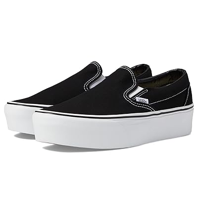 Vans Classic Slip On Stackform Shoes Canvas Black/True White