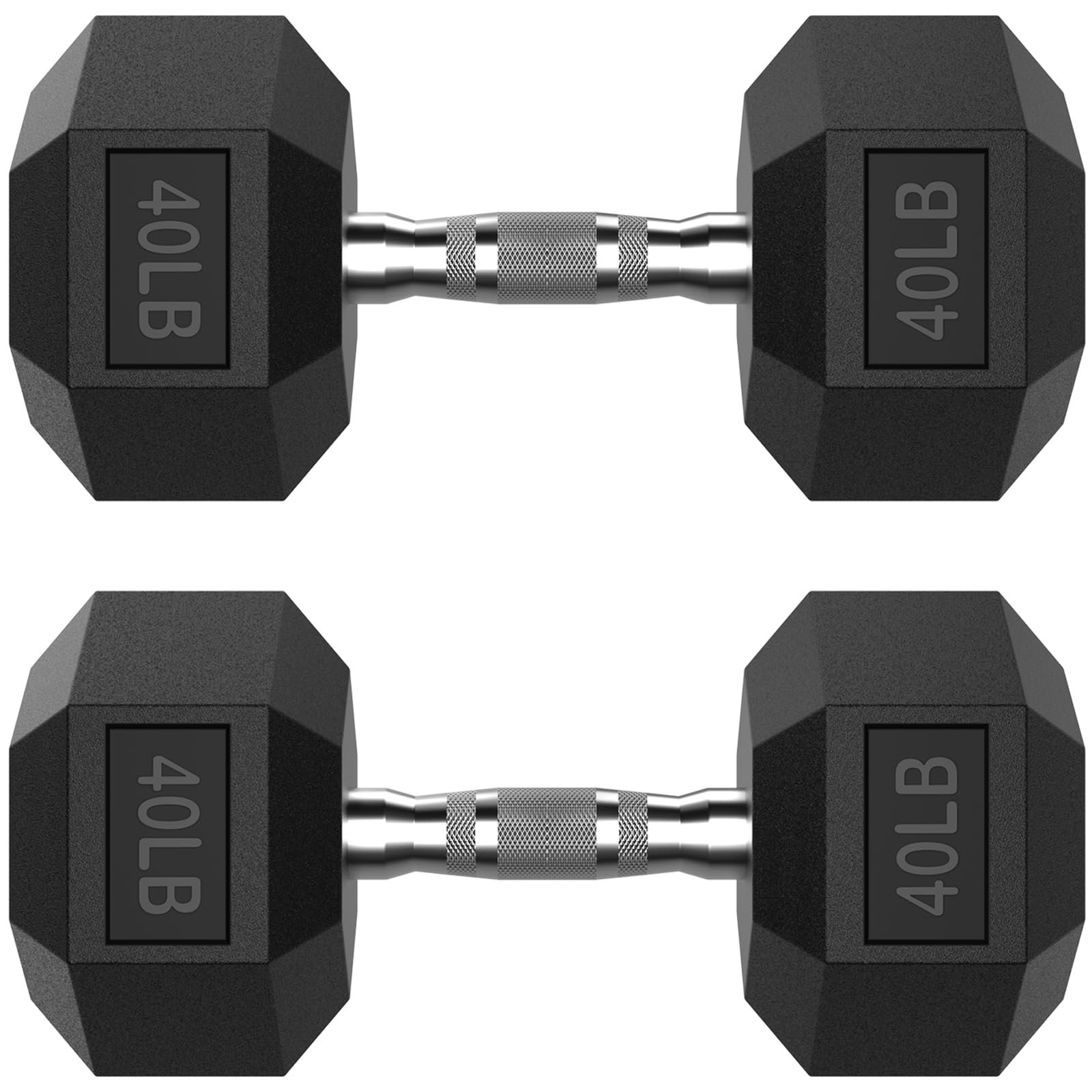 HANDBODE Rubber Encased Hex Dumbbell Pair