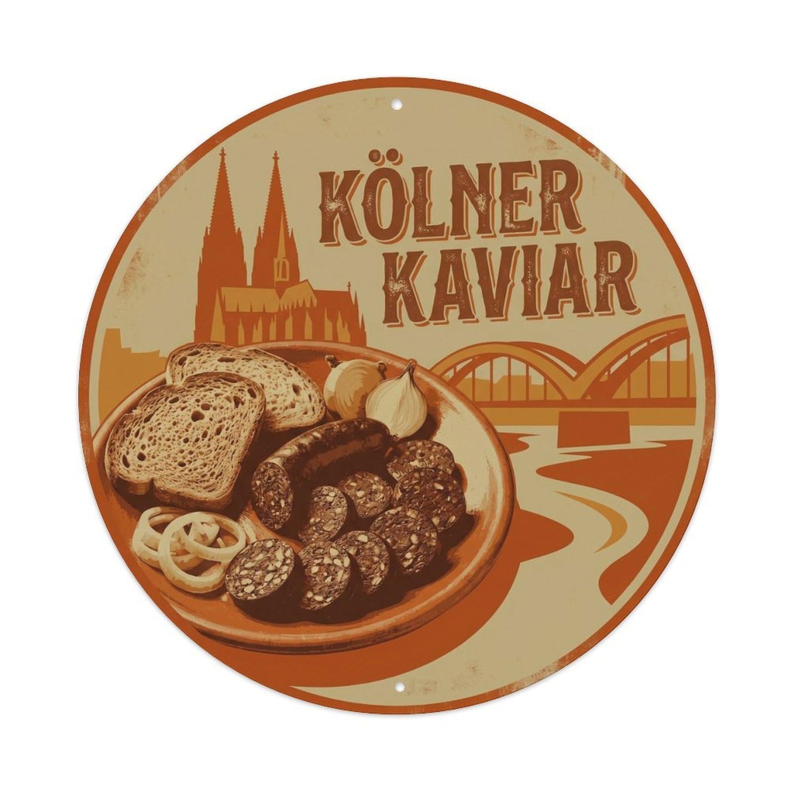 German Blood Sausage Cuisine Travel Beer Hall Metal Tin Sign
