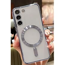 Samsung Galaxy A56 ile Uyumlu K l f, Kamera Lens Korumal , Magsafe  arj Destekli, Mavi