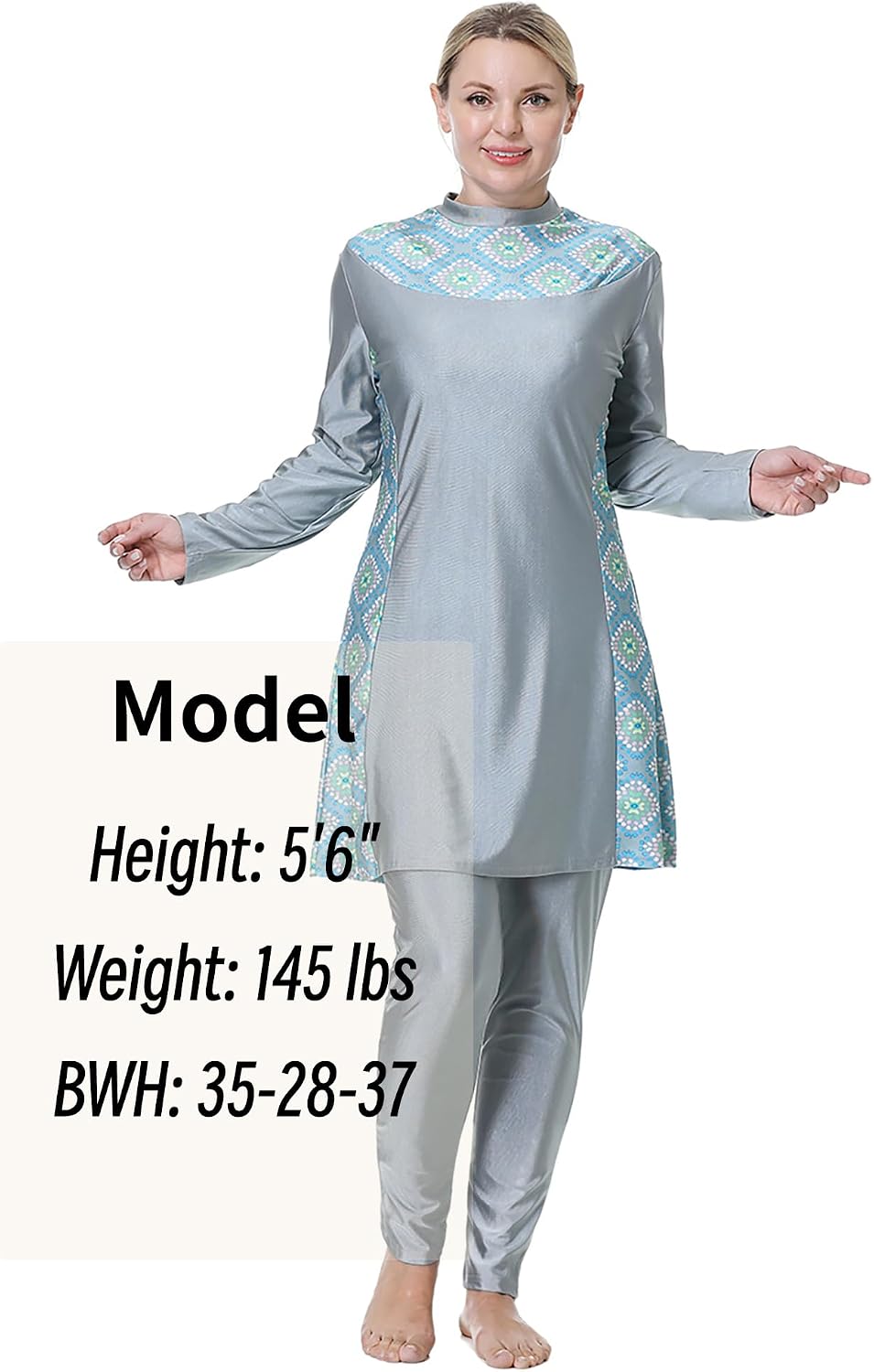 Plus Size Muslim Swimsuits for Women Modest Islamic Swimwear Full Coverage 3 Pieces Swimming Burkini