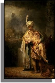 OKRA Rembrandt Canvas Wall Art - David And Jonathan Print - Historical figure Paintings - Stylish furniture And Decorative Items for Bathrooms, Bedrooms, And Kitchens. Unframed.16x24in/40x60cm