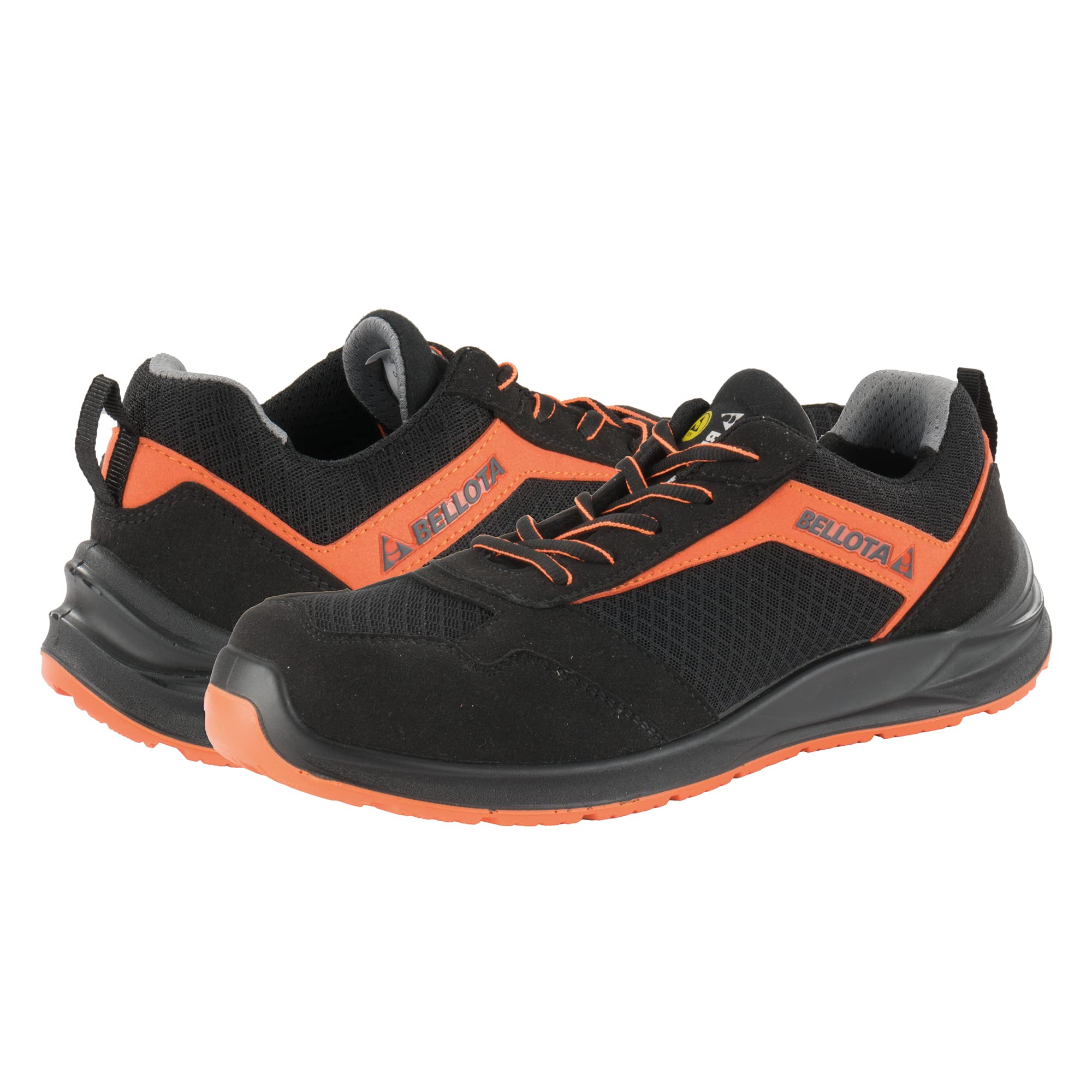 Bellota FTW0539BOS1P - Zapato de Seguridad Flex Nitro de Hombre y Mujer (Talla 39) Ligero, Transpirable y Extra Acolchado, Negro Naranja