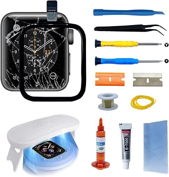 Compatible with Apple Watch Series 6 40mm Screen Replacement Front Glass Cover Lens LED Touch Digitizer Repair Kit with Tools and Instructions No LCD Screen