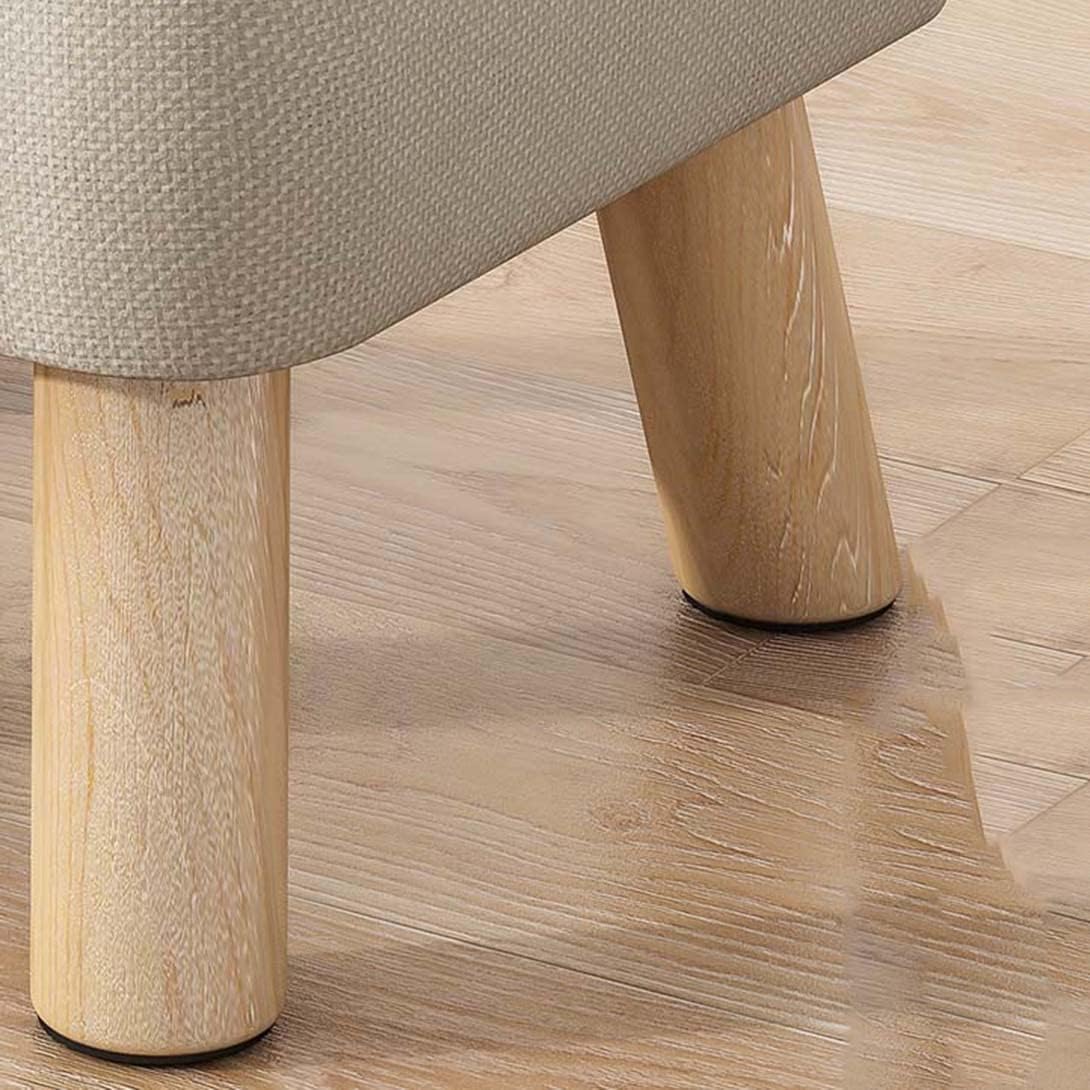 レッドスクエア木製フットスツール オットマンパッド入りリネンチェアスツール 4脚付き リビングルーム&amp;ベッドルームに最適 靴