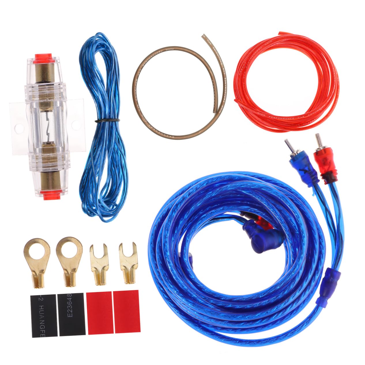 SOLUSTRE 2000w Cavi Per Amplificatore Cavo Di Alimentazione Per Auto Kit Cavi Amplificatore in Rame Massiccio Completo Di Tutti Gli Accessori Necessari Per Installazione