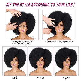 G&T Wig 70\'s Afro Curly Wigs for Black Women Glueless Wear and Soft Black Afro Wigs Large Bouncy and Soft Natural Looking Full Wigs for Daily Party Cosplay Costume Halloweeen(1B)