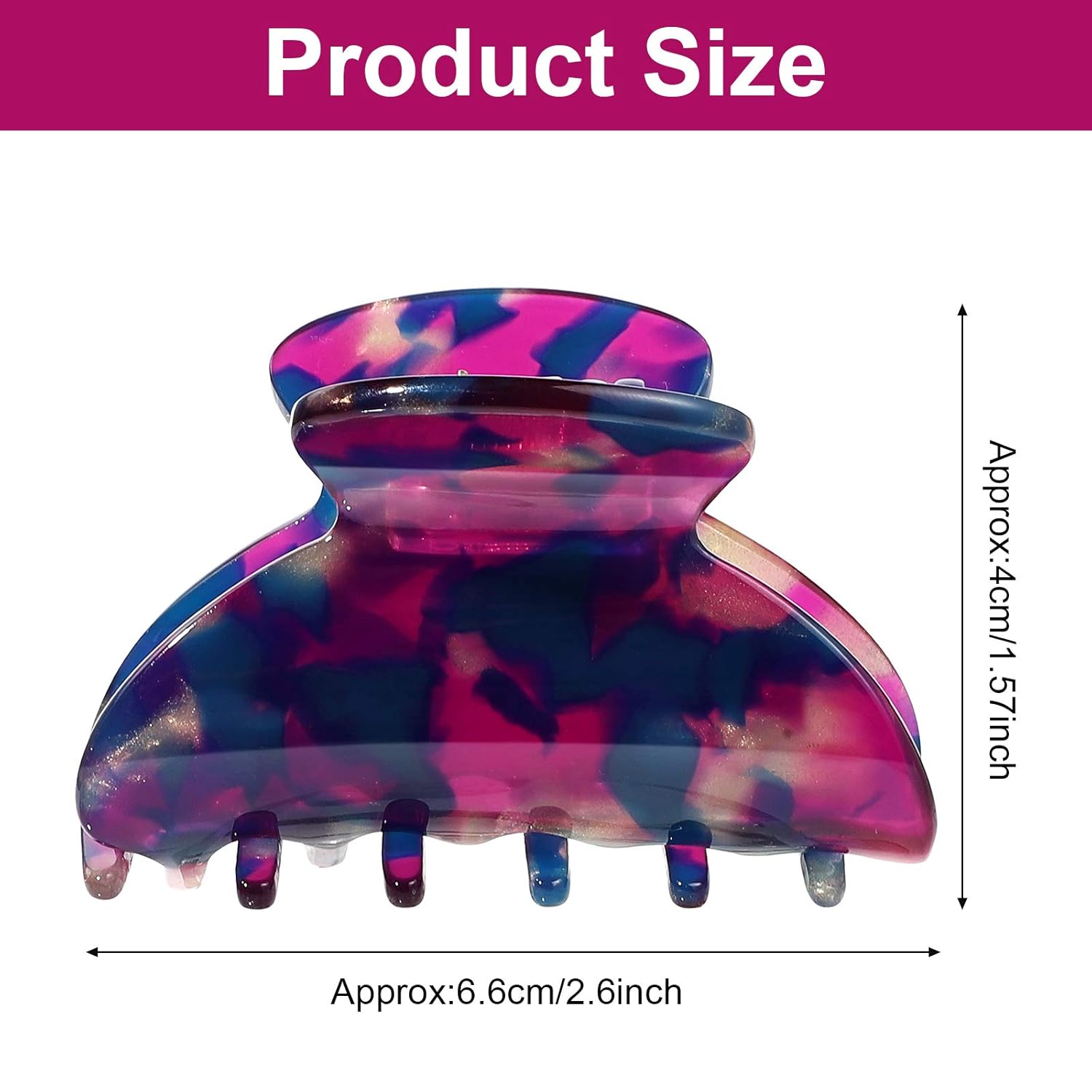 WILLBOND 6 Pieces Medium Hair Claw Clips for Thin Hair 2.6 Inch Tortoise Shell Clip Banana Jaw Hairpin French Style Barrettes Head Accessories for Women Girls(Classic Patterns) - Image 2