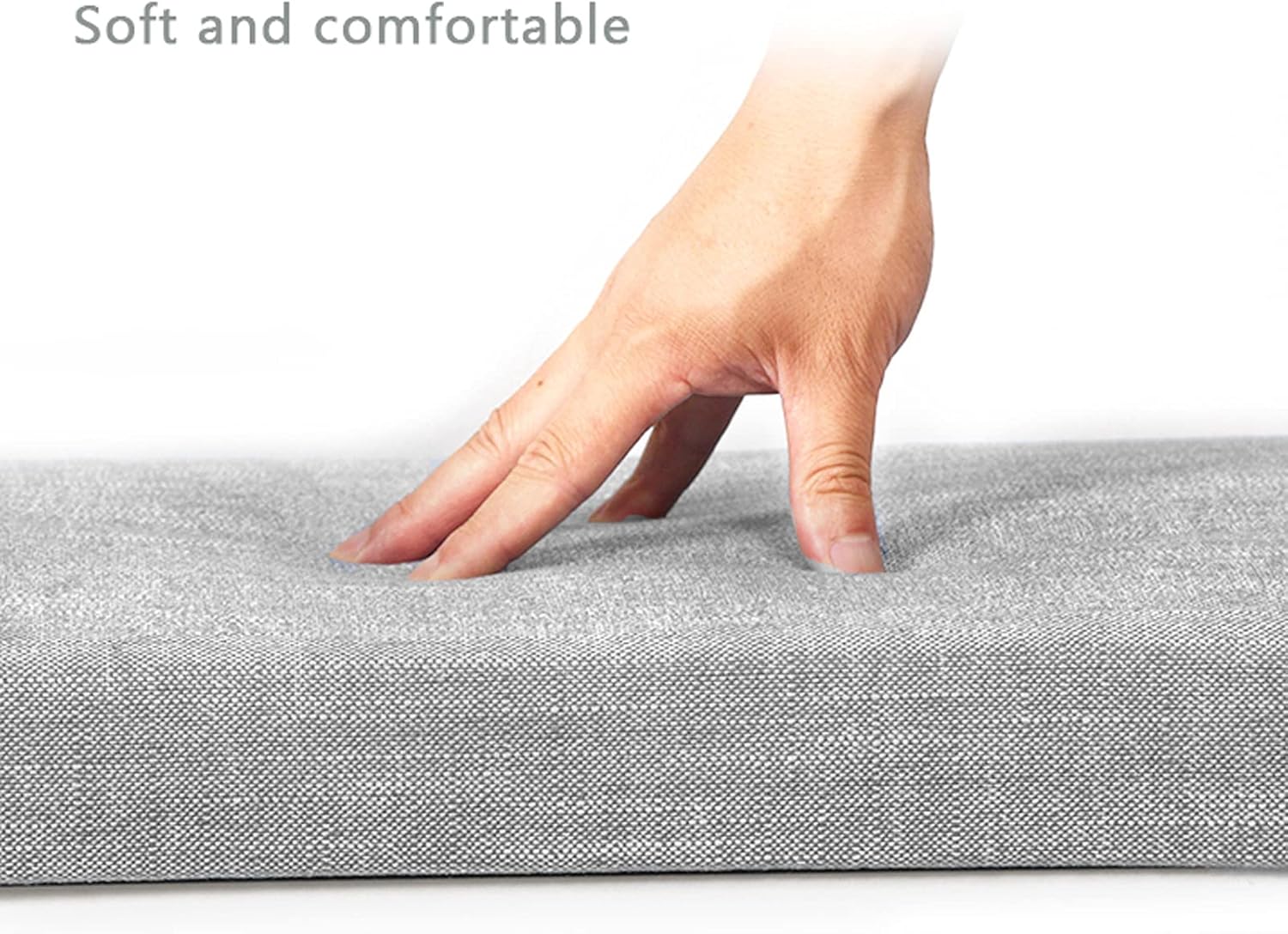 Chair Seat Cushion, Garden Patio Bench Cushions Pad Soft Loveseat Cushion Seat Pads, Long Thick Rectangle Washable Sofa Mat for Outdoor/Indoor Bench 24x16inch,Light Gray