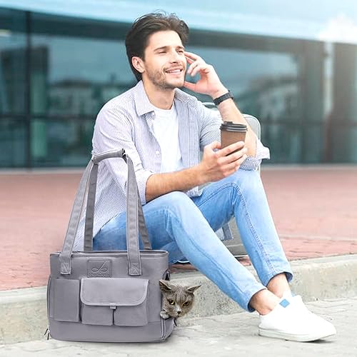 Miniatura 7 de Johomviin Bolso para Perro, Bolso para Gato, Bolso para Mascotas, Bolso Plegable Impermeable de Tela Oxford Premium para Perro, Bolso Portátil