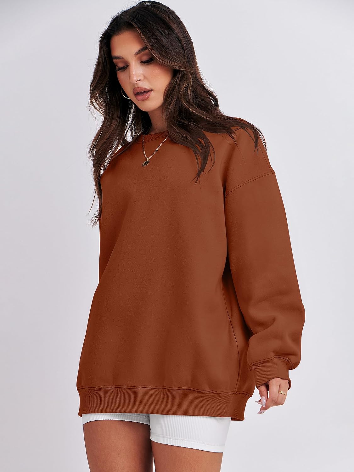 ANRABESS Oversized Sweatshirt for Women Crewneck Y2K Hoodies Fleece Casual Comfy Pullover Top Fall Outfits Clothes 2025