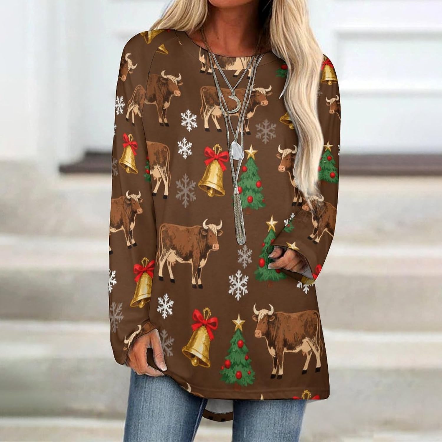 Women's Raglan Long Sleeve T-Shirt Casual Crewneck Blouse, Soft Basic Long Top