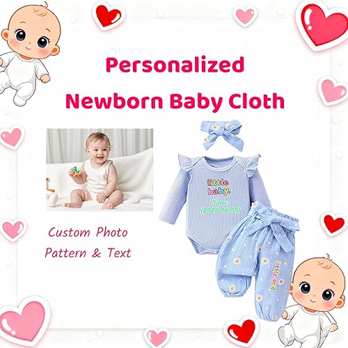 Miniatura 2 de Ropa de bebé recién nacida personalizada, conjunto de dos piezas, ropa de invierno para recién nacidos, traje para recién nacidos, regalos de baby