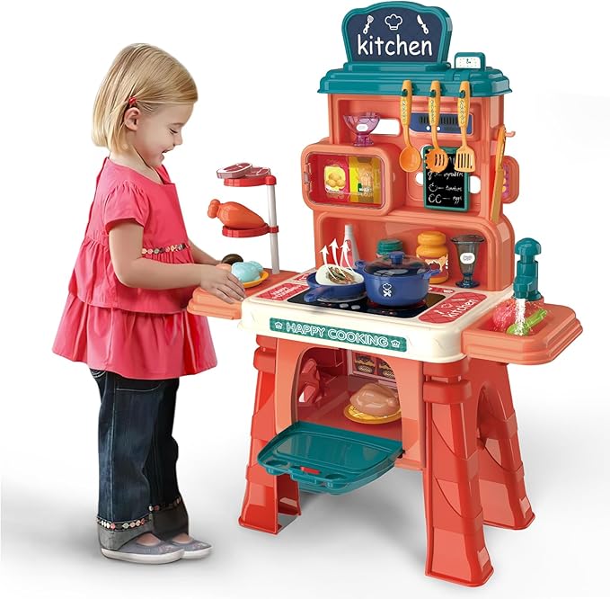 UNIH Kitchen Playset Toy, Play Kitchen for Kids, 54 PCS