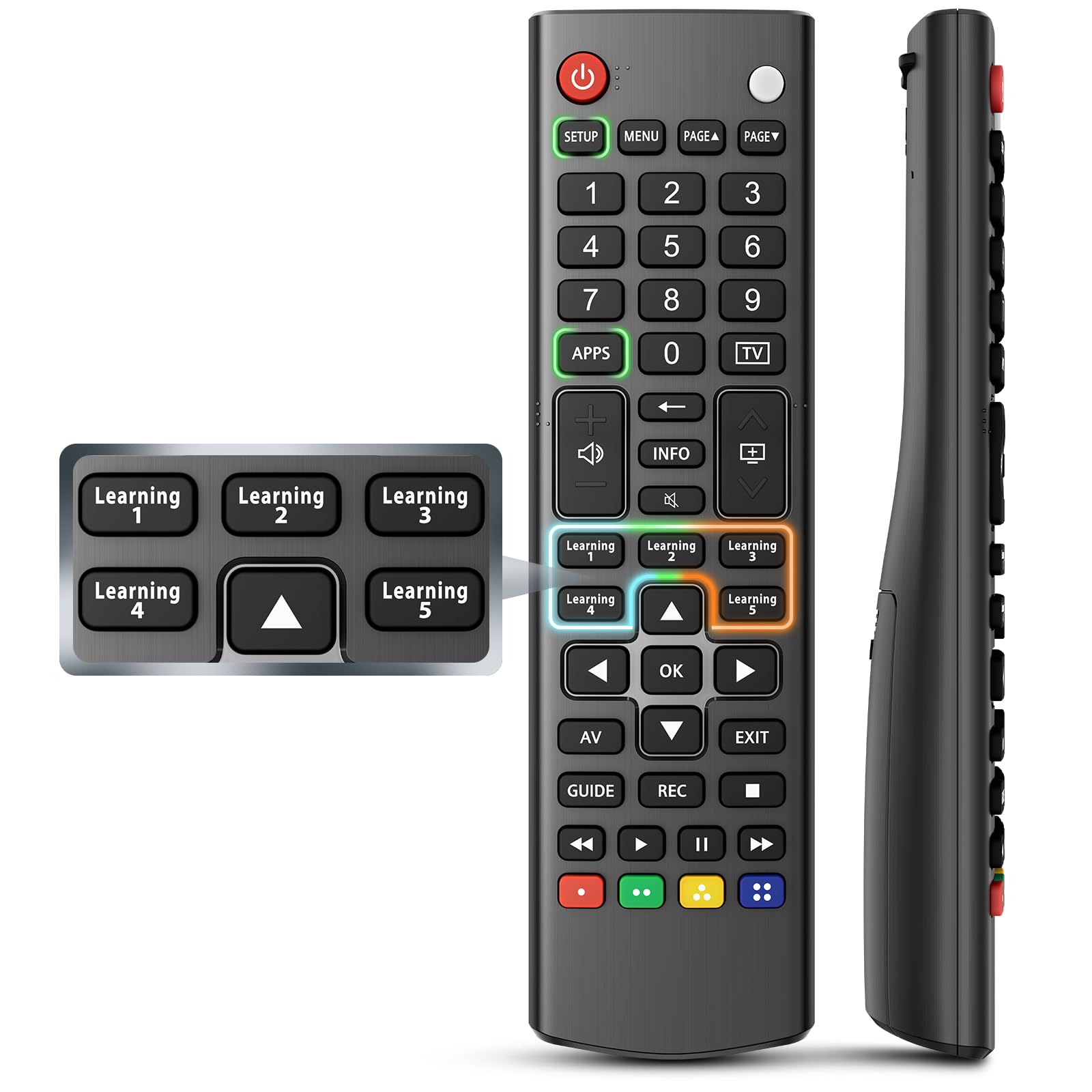 Universal Fernbedienung Fernseher, Universalfernbedienung Mit 5 Lertasten