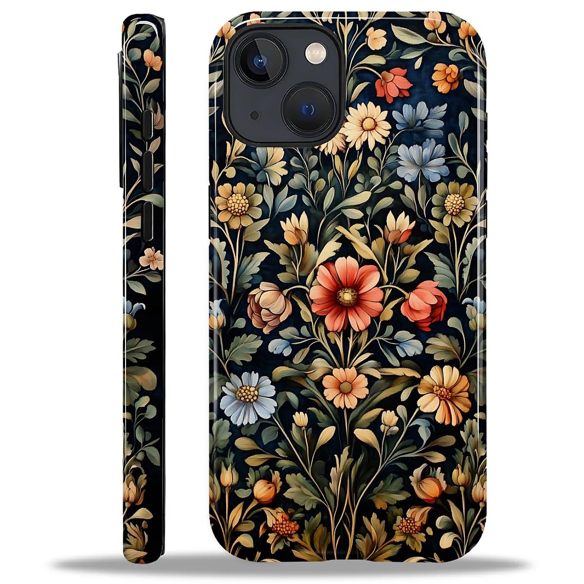 Compatible with iPhone 13 iPhone 14 Case, Hybrid 2-Layer Case Shockproof Anti-Scratch for Girl Women Boy Men, Floral Mirage for iPhone 13 iPhone 14