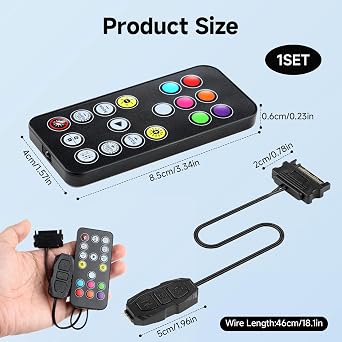 5V 3Pin ARGB Controller Built in Light Mode, SATA 15-Pin to ARGB 3-Pin Power Supply LED Male Connector Splitter Cable with LED Male Connector Splitter for Motherboards PC Fans Hub Control DIY