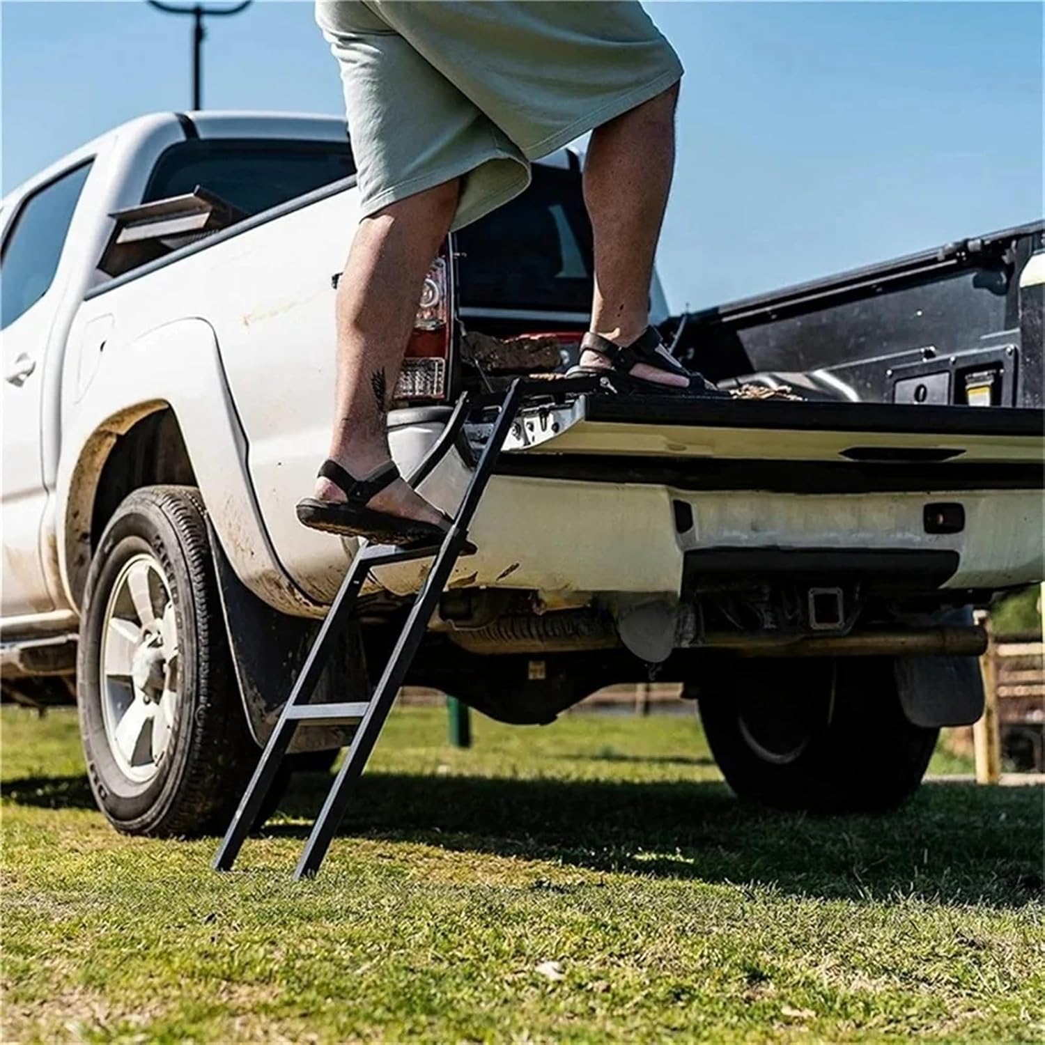 Truck Extension Foldable Step Ladder Universal Pickup Tailgate Climbing Ladder Car Rear Door Trunk Parts