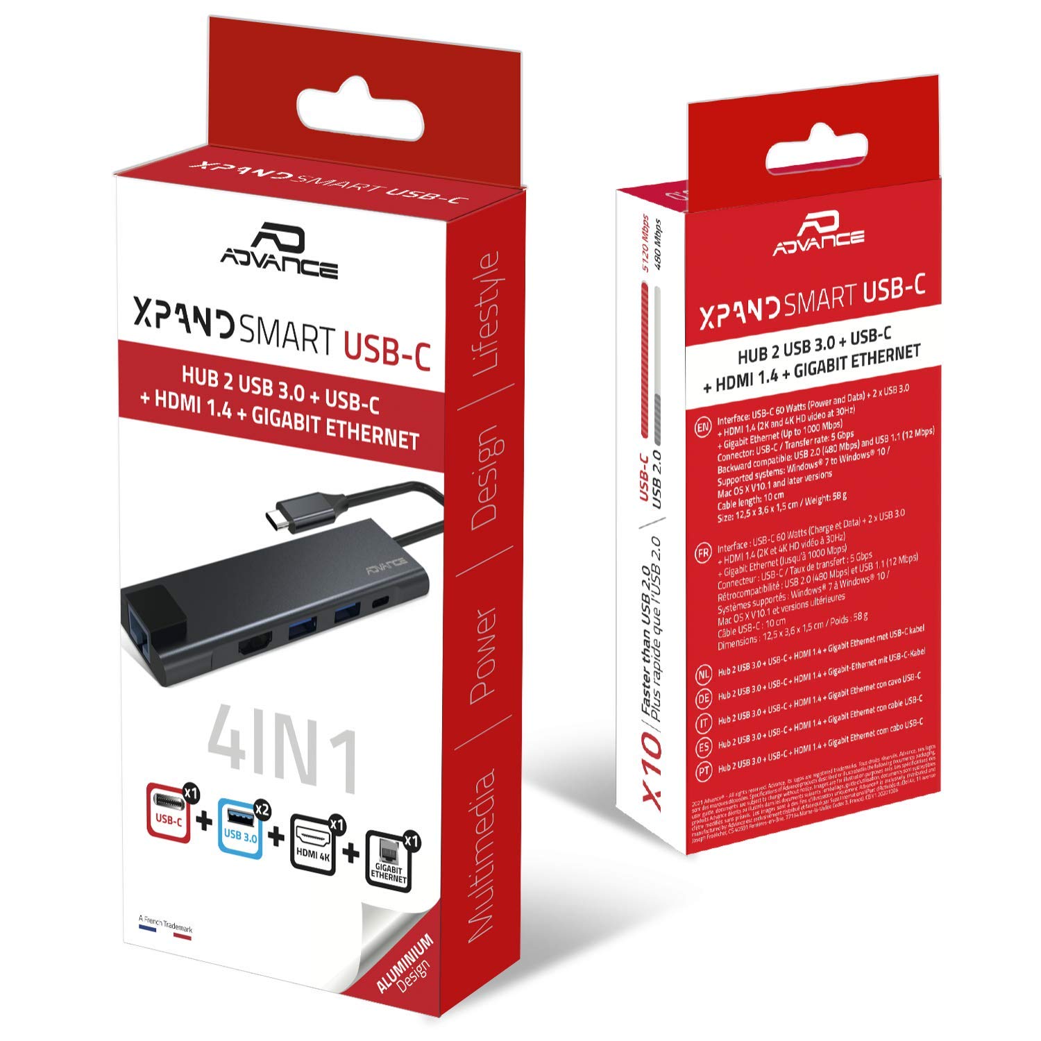 HUB 4 en 1 XPAND Smart USB-C
