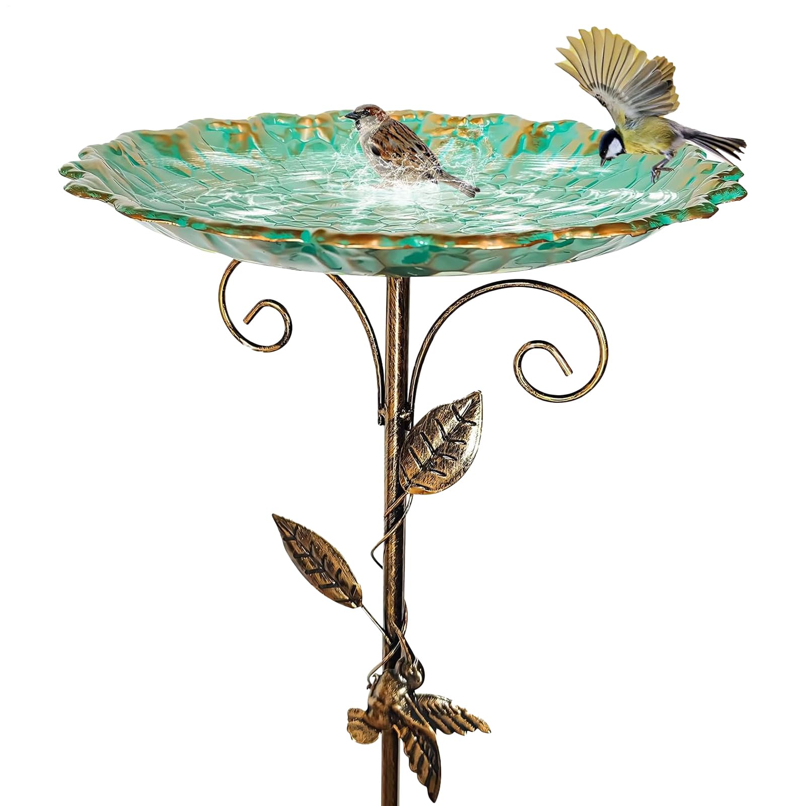 Baignoire pour Oiseaux pour Extérieur, Bol De Bains De Mangeoires À Oiseaux Debout Vintage, Bains d'oiseaux Réglables Et Détachables pour Décoration De Pelouse De Cour