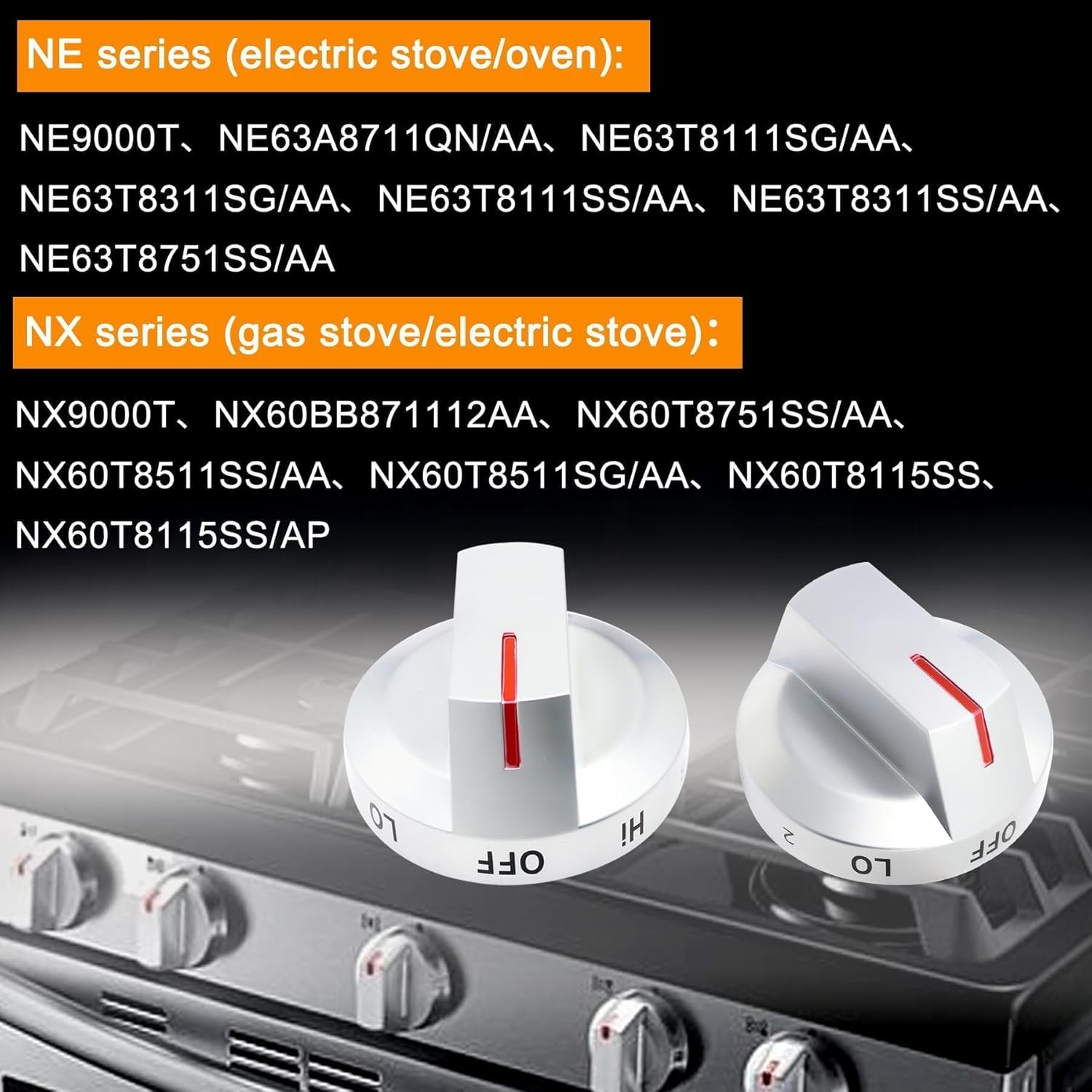 DG64-00975A 4 PCS Electric Range Knob Compatible with Samsung knobs NE / NX9000tNE / NX9000t knob DG64-00975A 001 DG64-00975A 002 knobs Compatible with Samsung Electric Stove/Oven Knobs