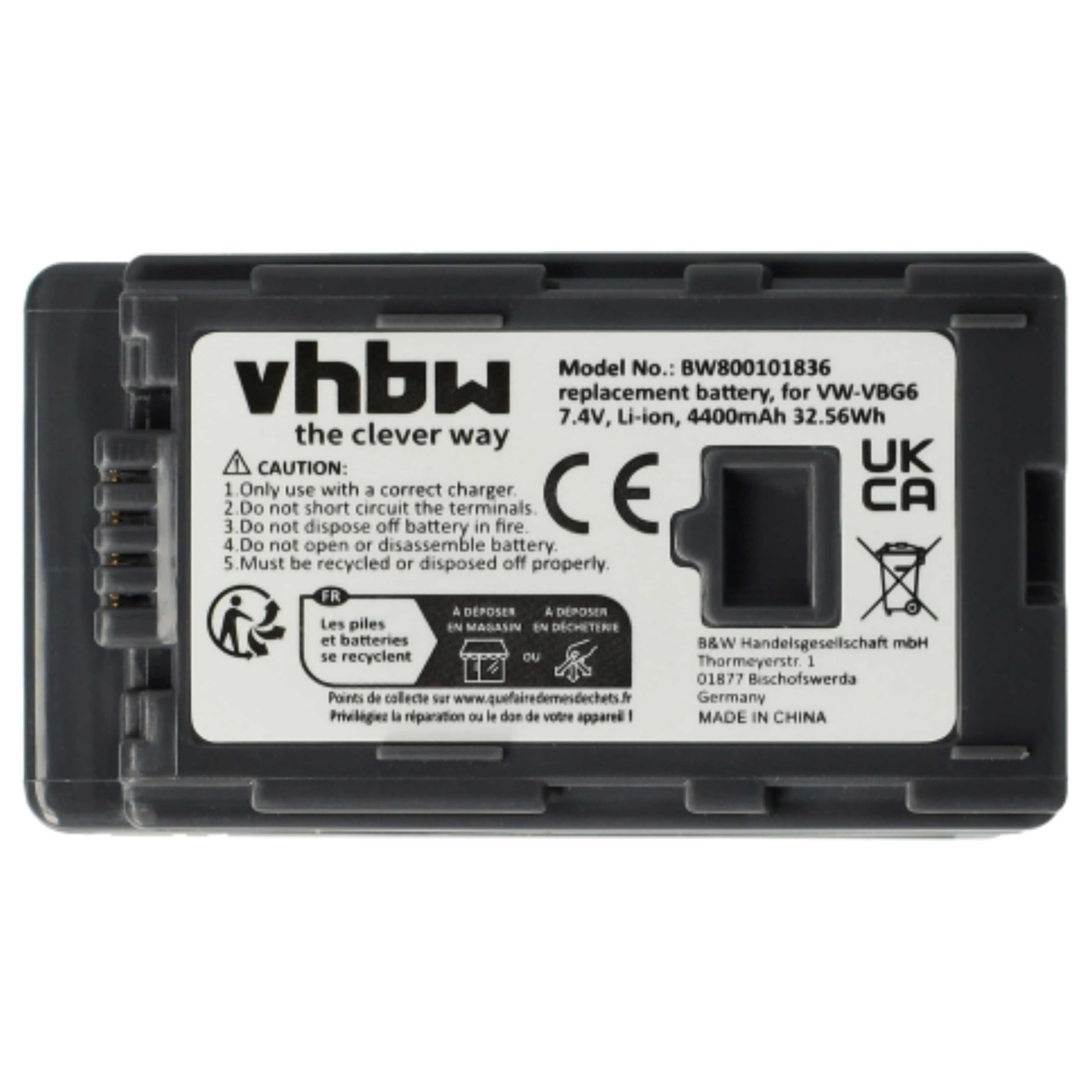 vhbw 3X batería Compatible con Panasonic AG-HMC151, AG-HMC151EU, AG-HMC70 cámara de vídeo (4400 mAh, 7,4 V, Li-Ion) con Chip
