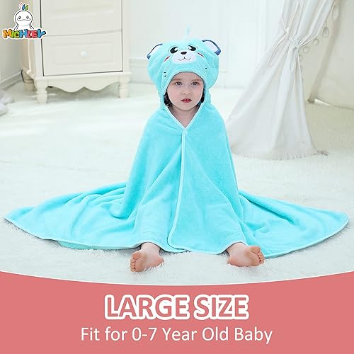Miniatura 3 de MICHLEY Toalla unisex con capucha para bebé, suave y absorbente, con dibujos animados, playa, natación, bata de baño de 27.5 x 47 pulgadas para