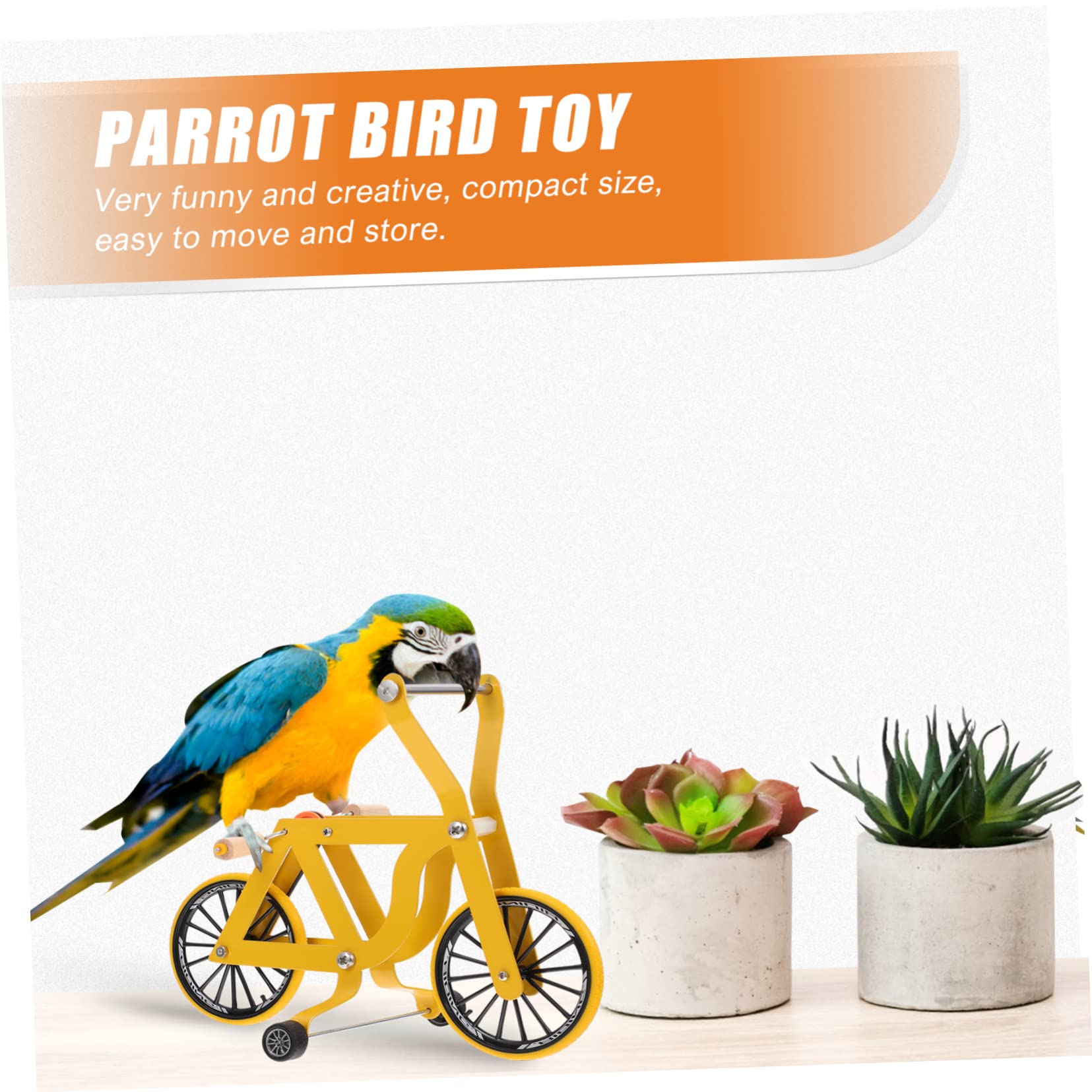 Hohopeti Pappagallo Bicicletta Parrot Puzzle Pappagallo Pattini a rotelle Piccolo Bagno per uccelli Parrot Bike Uccelli Formazione Uccelli Distributore di acqua Uccelli Forniture per addestramento Ucc