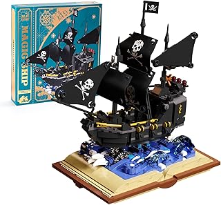 Pirate Ship Building Sets for Adults,Build A Black Hawk Pirates Ship Model Kits,Construction and Assembly Toy Gifts for Teens Boys 8-14 Years (919pcs)