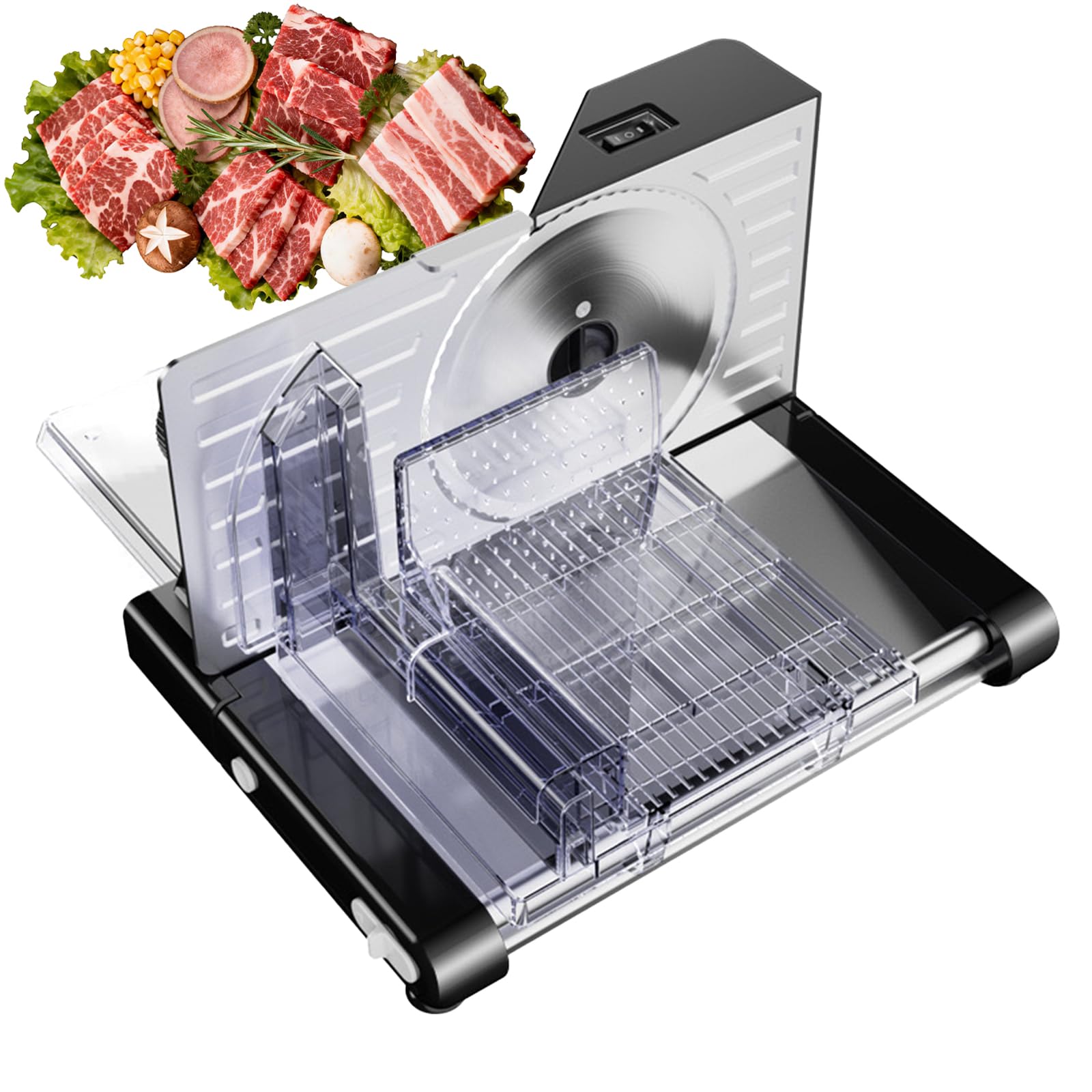 Electric Folding Slicer, 160W Elektryczna Krajalnica Do Żywności I Mięsa Z Regulacją 1-18mm, Stal Nierdzewna, Składana Krajalnica Elektryczna Do Sera Pieczywa Wędlin Warzyw