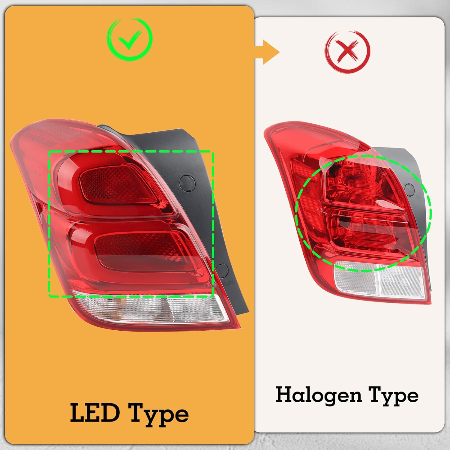 LH LED Tail Light With Bulb Harness Assembly Compatible With 2017-2022 Chevy Trax Rear Lamp Left Driver Side Replacement GM2800298 42750549