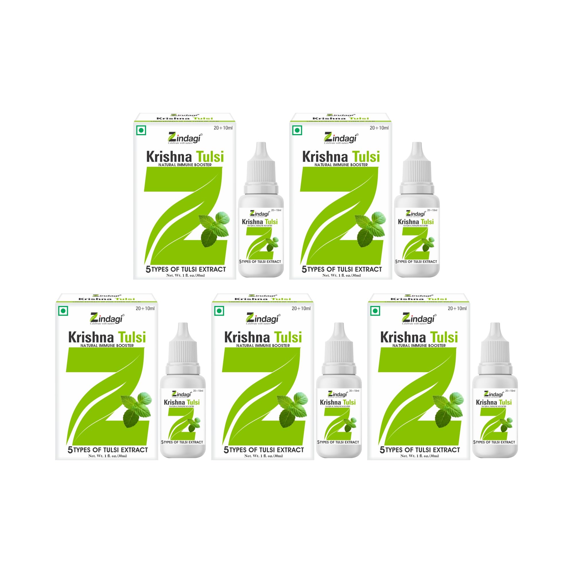 Zindagi Natural Krishna Tulsi Liquid Drops | Five Types Of Tulsi Extract | Natural Imminuty Booster | 30ML Pack Of 5-image-4