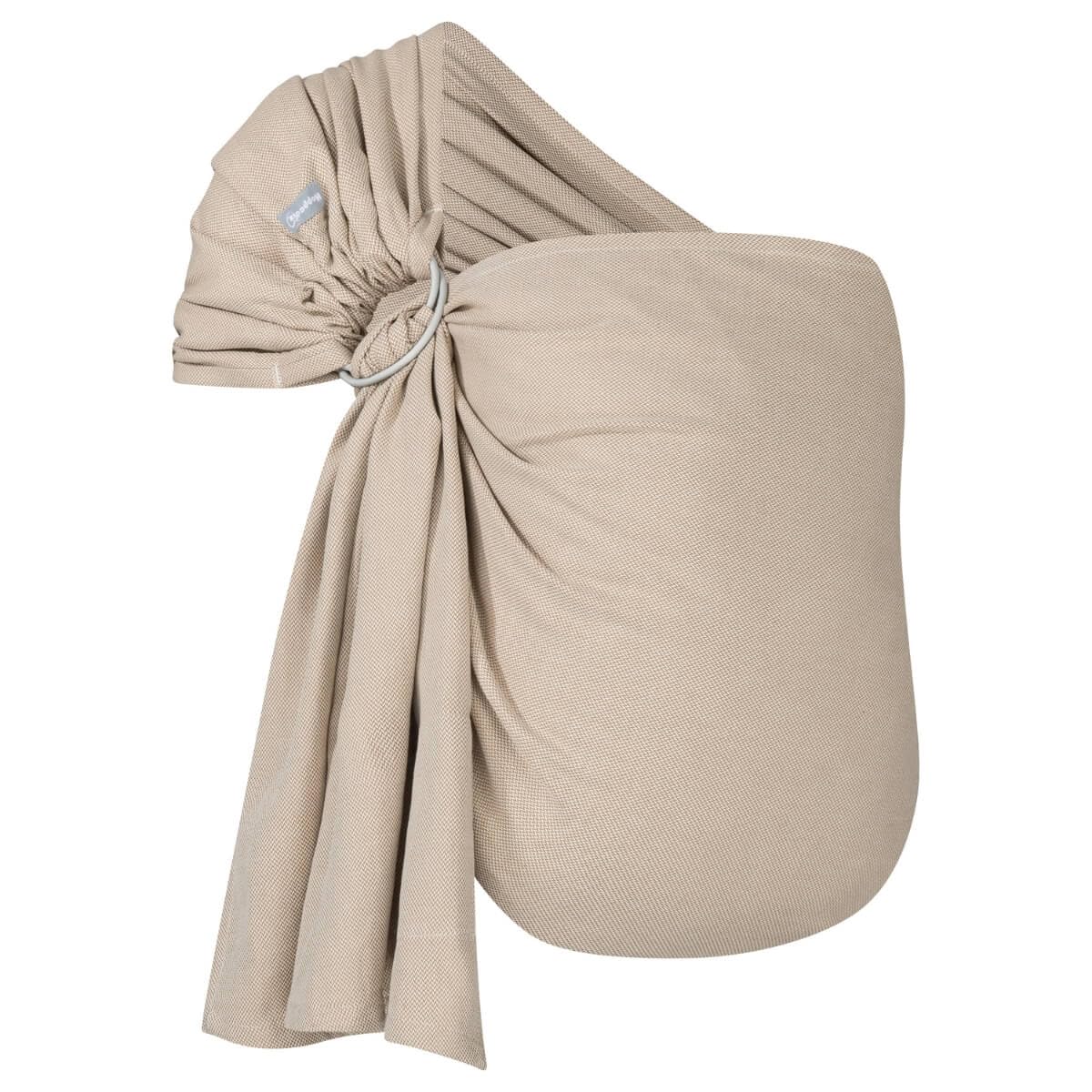 Hoppediz Ring-Sling Babytragetuch ab Geburt, Tragetuch mit Ringen, Hüfttrage, kbA Baumwolle, Design Djerba